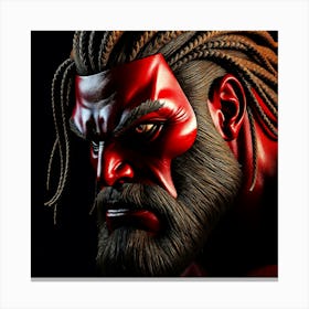 Barbarian with Red Mask Canvas Print