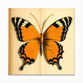 Butterfly On A Book Canvas Print