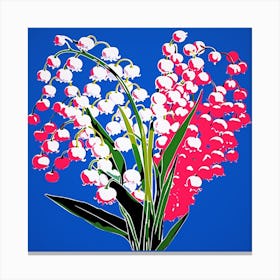 Andy Warhol Style Pop Art Flowers Lily Of The Valley 1 Square Canvas Print