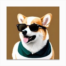 Corgi Wearing Sunglasses 10 Canvas Print