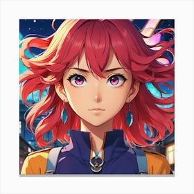 Anime Girl With Red Hair Canvas Print