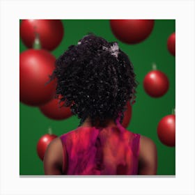 Afro Christmas Girl 003 Canvas Print