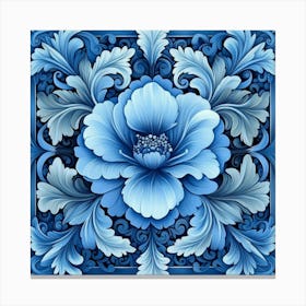 Blue Flower Art 1 Canvas Print