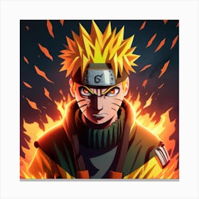 Naruto In Angry Mood With Fire And Fight Vibran 2 Canvas Print
