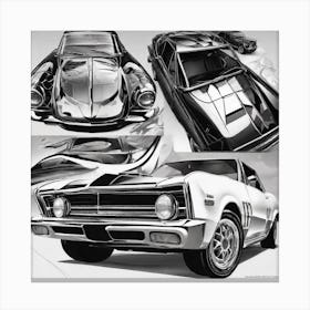 Chevrolet Camaro Sketch Canvas Print