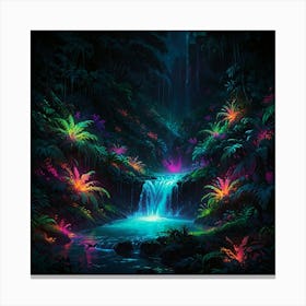 Waterfall In The Jungle 34 Canvas Print