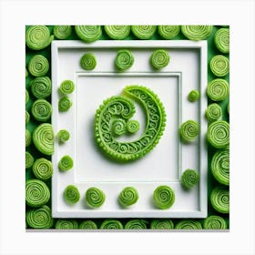 Green Spiral Art Canvas Print