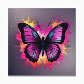 Butterfly With Paint Splashes 17 Canvas Print