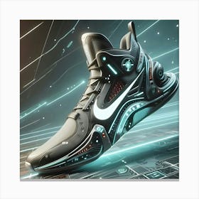 Futuristic Nike Sneaker, Digital Art, 3d Render 1 Canvas Print