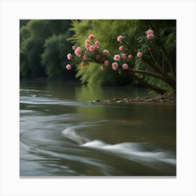 Default River With Tree And Rose 0 (1) Canvas Print