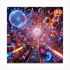 Psychedelic Train Canvas Print