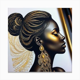 Gold And Black 16 Canvas Print