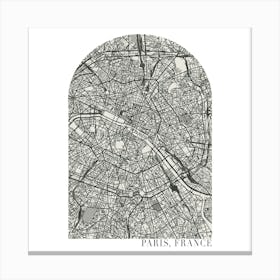 Paris France Boho Minimal Arch Street Map 1 Canvas Print