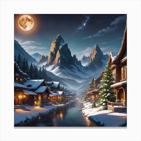 Winter Village Canvas Print