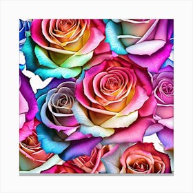 Rainbow Roses Canvas Print