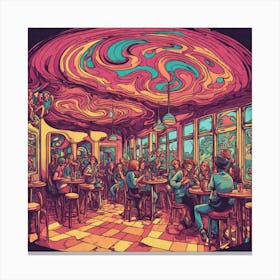 Psychedelic Café 1 Canvas Print