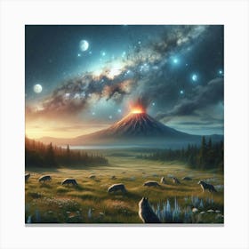 Wolf Galaxy Volcano 7 Canvas Print
