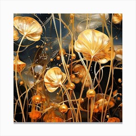 Golden Flowers 1 Canvas Print