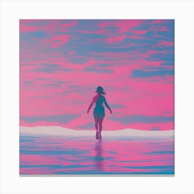 Minimalism Masterpiece, Trace In The Waves To Infinity + Fine Layered Texture + Complementary Cmyk C (40) Canvas Print