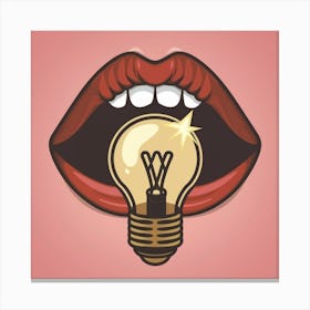 Light Bulb In Mouth Canvas Print