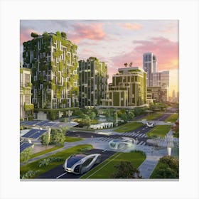 Futuristic Cityscape 6 Canvas Print