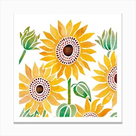 Sunflowers Square Canvas Print