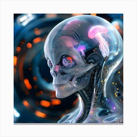 Futuristic Skeleton Canvas Print