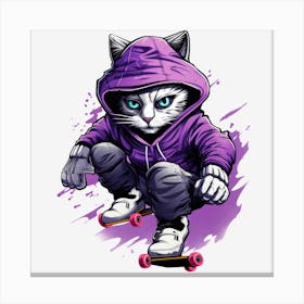 Skateboard Cat 1 Canvas Print