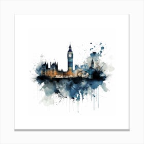 London Ink Splash Effect Canvas Print