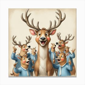 Santa'S Reindeer Canvas Print