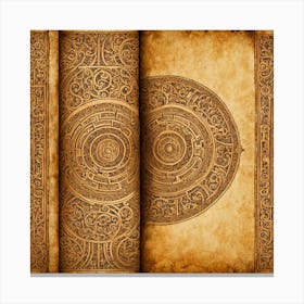 Ancient Book Of The Dead, An Ancient Scroll With Intricate Designs Indicating The Pursuit Of Knowledge And History Canvas Print