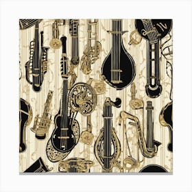 Musical Instruments Seamless Pattern 3 Canvas Print