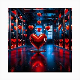 Valentine heart in a room Canvas Print