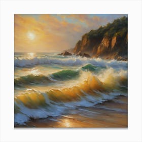 Sunset At The Beach 1 Canvas Print