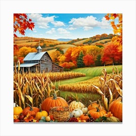 Bright Autumn Palette Incorporating Traditional Holiday Elements Styled In A Modern Art And Design (4) Canvas Print