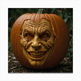 Joker Pumpkin Carving 9 Canvas Print