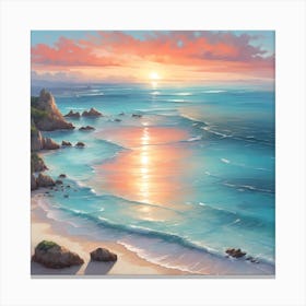 Sunset At The Beach Canvas Print