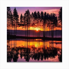 Sunset In The Forest 12 Canvas Print