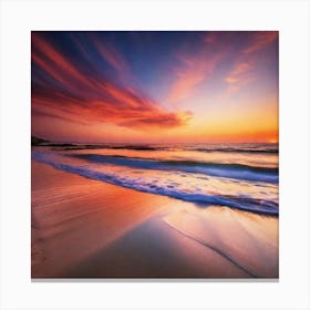 Sunset On The Beach 242 Canvas Print