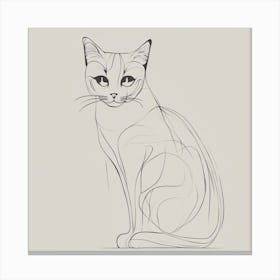 Cat Drawing Canvas Print