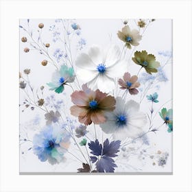 Botanical Wild Flowers  Canvas Print