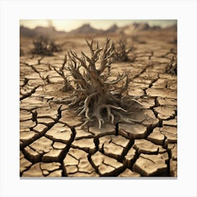 Dry Land In The Desert Canvas Print