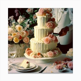 White Wedding Cake  Canvas Print