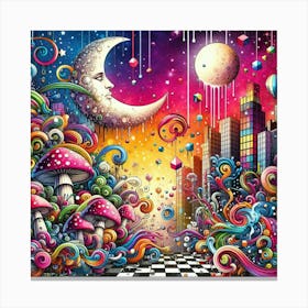 Psychedelic City 15 Canvas Print