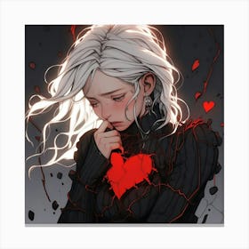 A Girl With A Shattered Heart Canvas Print