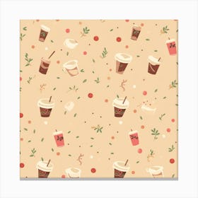 Coffee Pattern Canvas Print