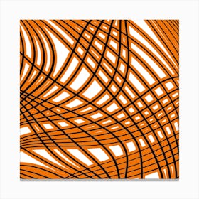 Abstract Orange Wavy Lines Canvas Print