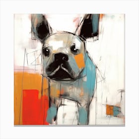 Conceptual Abstract Color Block Dog Portrait 48 Canvas Print