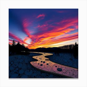 Sunset In The Mountains Canvas Print