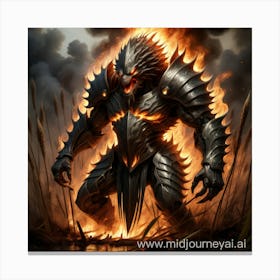 Demon In Flames Canvas Print